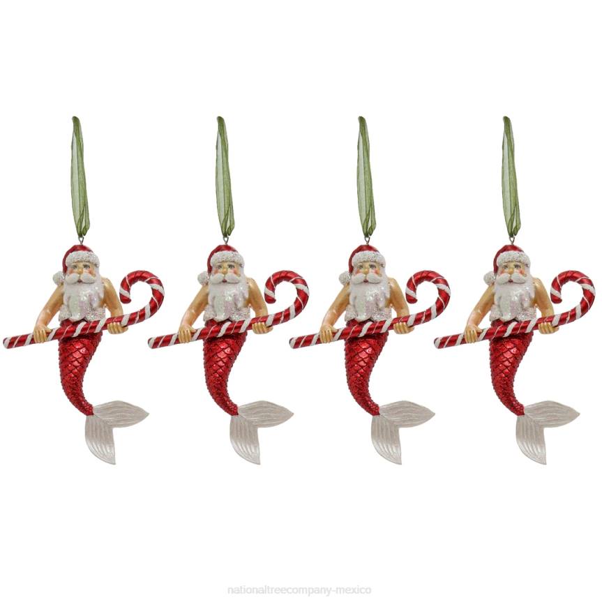 4 Piece HGTV Home Collection Santa Merman Ornaments National Tree CompanyLBRH521