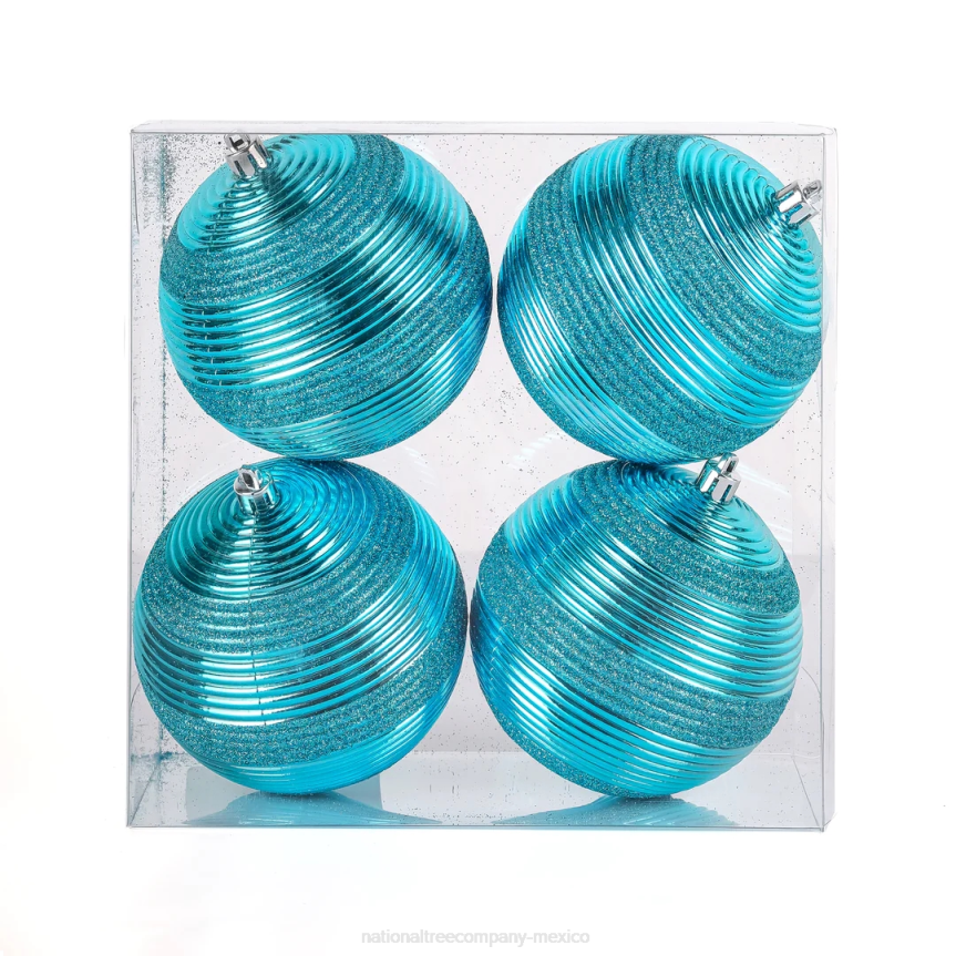 First Traditions 4 Piece Shatterproof Swirling Blue Ornaments National Tree CompanyLBRH525