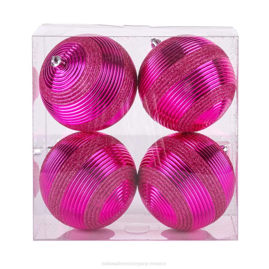 First Traditions 4 Piece Shatterproof Swirling Pink Ornaments National Tree CompanyLBRH536