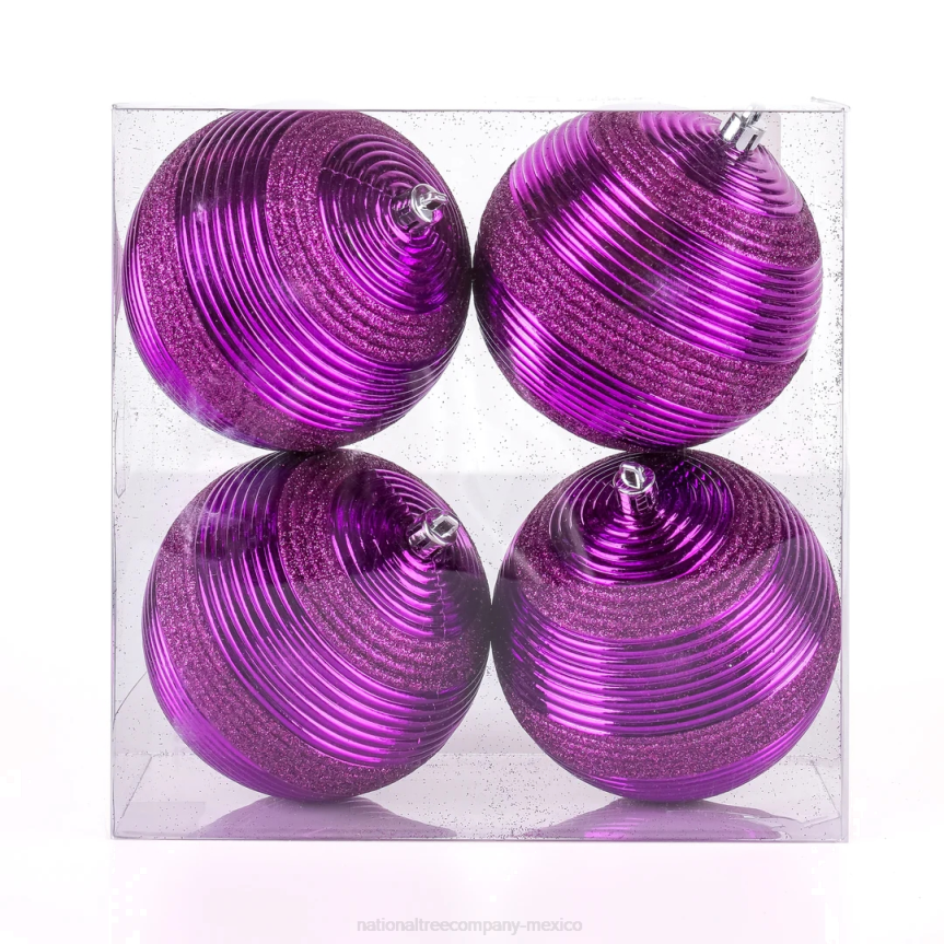 First Traditions 4 Piece Shatterproof Swirling Purple Ornaments National Tree CompanyLBRH524