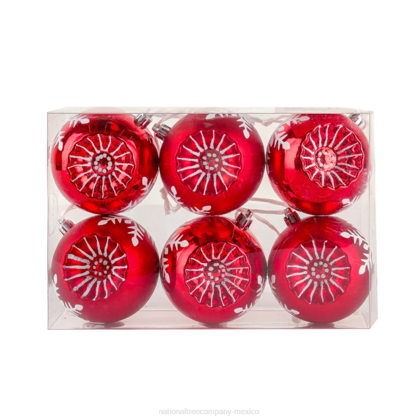First Traditions 6 Piece Shatterproof Snowflake Red Ornaments National Tree CompanyLBRH522