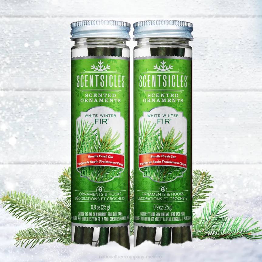 Scented Ornaments, 2 Pack- 6ct Bottle, White Winter Fir, Fragrance-Infused Paper Sticks National Tree CompanyLBRH541