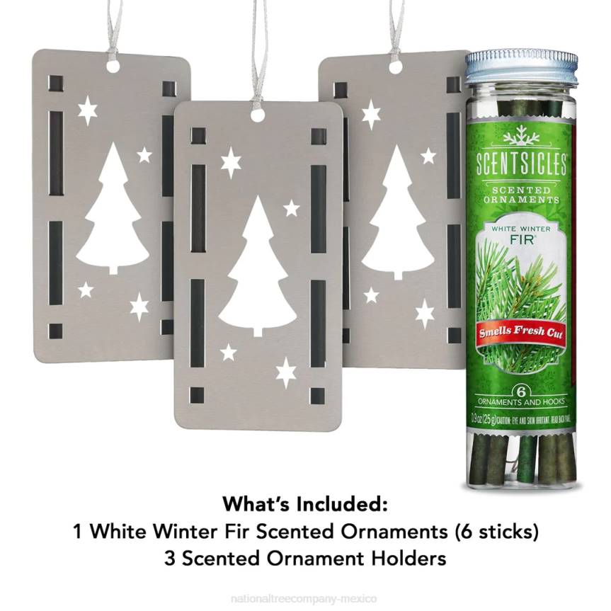 Scentsicles, Trio Ornament Set of 3, Bottle 6pc Stick, White Winter Fir National Tree CompanyLBRH547