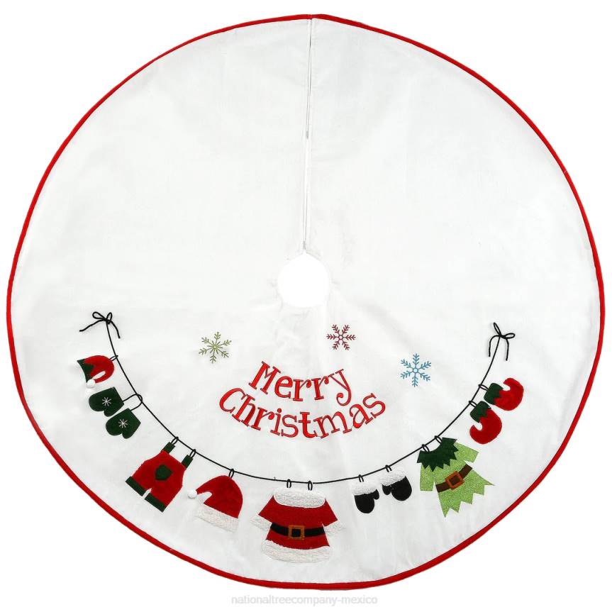 48in White inMerry Christmasin Tree Skirt National Tree CompanyLBRH565