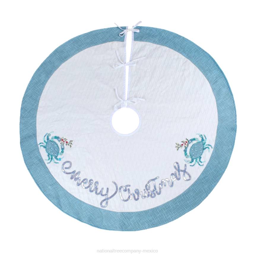 52in HGTV Home Collection Embroidered Coastal Colors Tree Skirt National Tree CompanyLBRH573