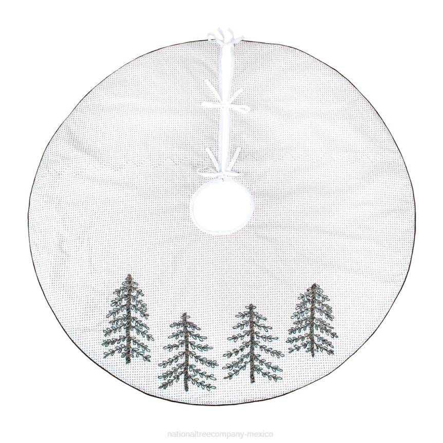 52in HGTV Home Collection Embroidered Evergreens Tree Skirt National Tree CompanyLBRH574