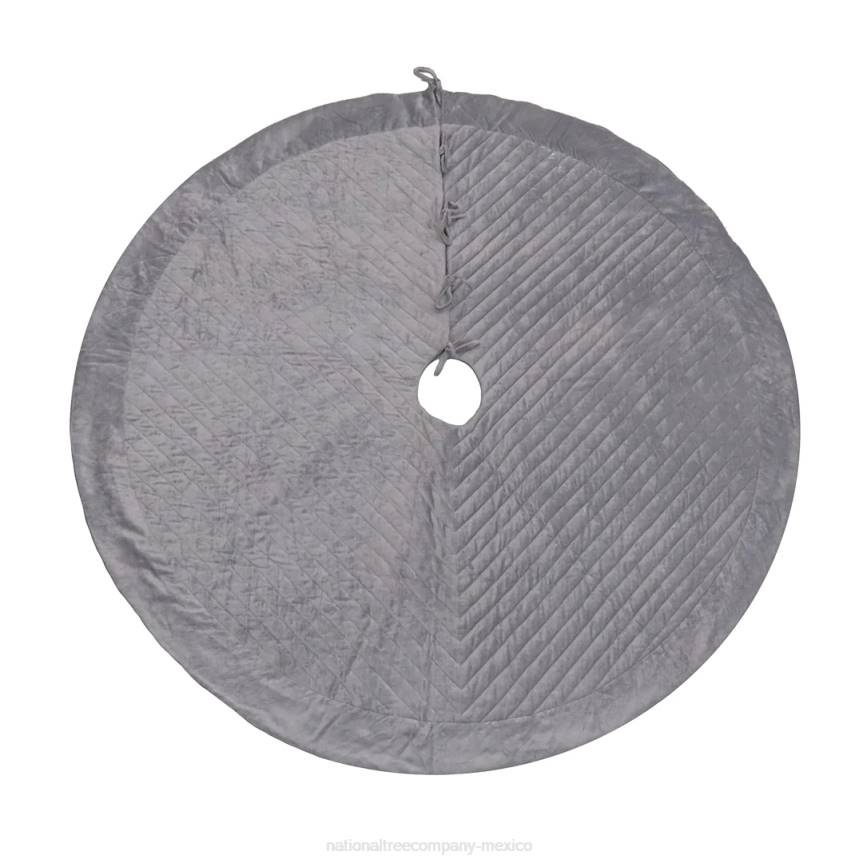 60in HGTV Home Collection Quilted Velvet Tree Skirt, Silver National Tree CompanyLBRH576