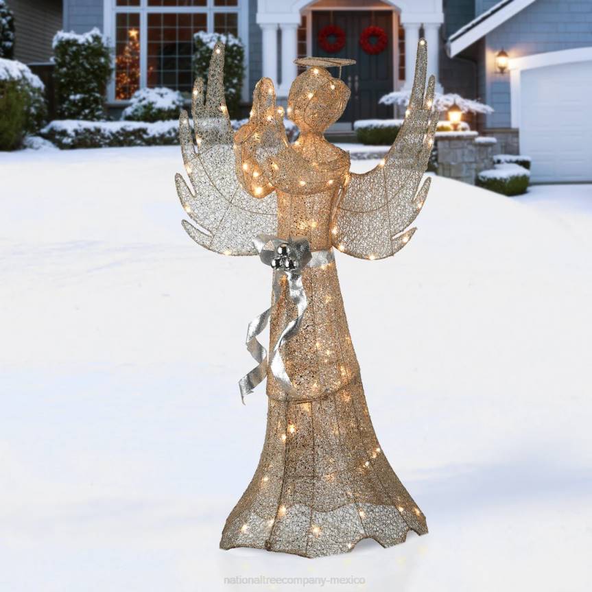 53in Champagne Gold Praying Angel with LED Lights National Tree CompanyLBRH645