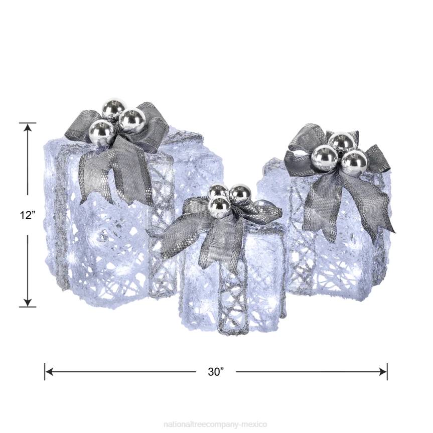 Pre-Lit Decorated White Gift Box Assortment National Tree CompanyLBRH589
