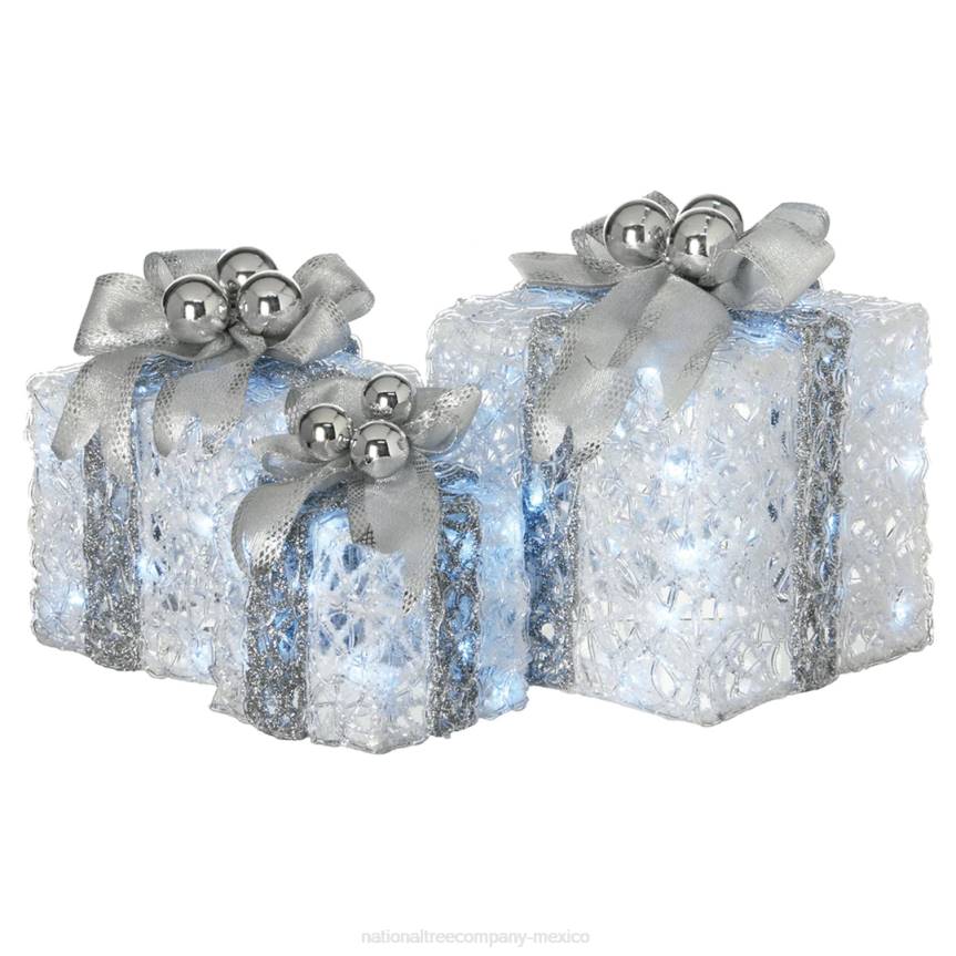 Pre-Lit Decorated White Gift Box Assortment National Tree CompanyLBRH589