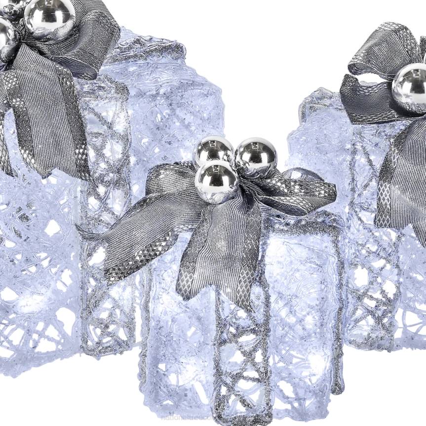 Pre-Lit Decorated White Gift Box Assortment National Tree CompanyLBRH589