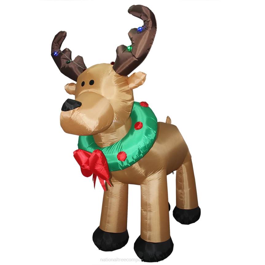 Inflatable Reindeer, LED Lights, Plug In, Christmas Collection, 8 Feet National Tree CompanyLBRH656