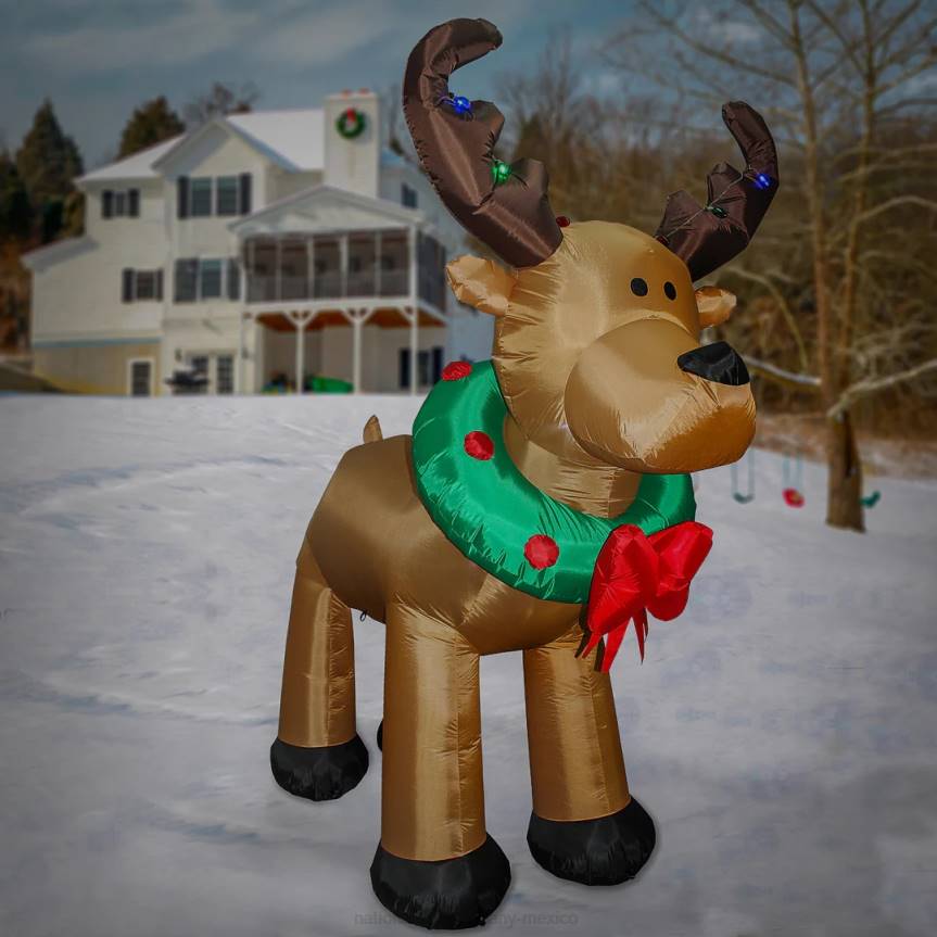 Inflatable Reindeer, LED Lights, Plug In, Christmas Collection, 8 Feet National Tree CompanyLBRH656