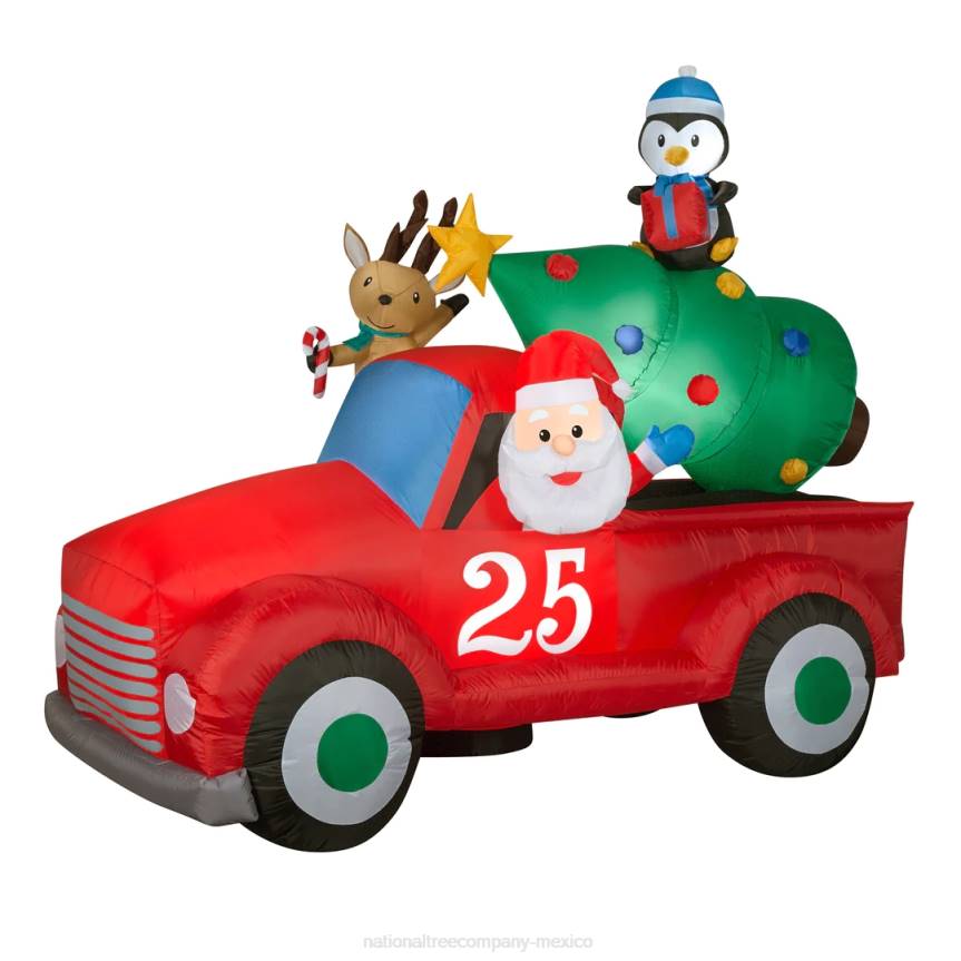 Inflatable Santa in Vintage Pickup Truck, LED Lights, Plug In, Christmas Collection, 8 Feet National Tree CompanyLBRH666