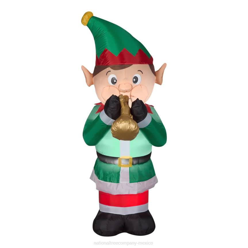 Inflatable Trumpet Playing Elf, LED Lights, Plug In, Christmas Collection, 6 Feet National Tree CompanyLBRH665