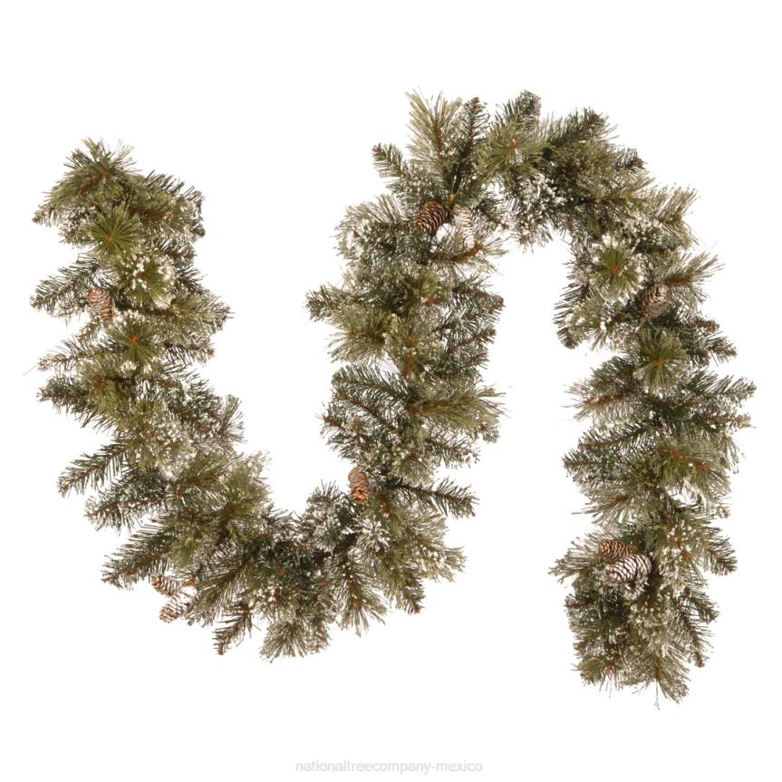 Artificial Christmas Garland, Green, Glittery Pine, Decorated With Pine Cones, Frosted Branches, Christmas Collection, 6 Feet National Tree CompanyLBRH378