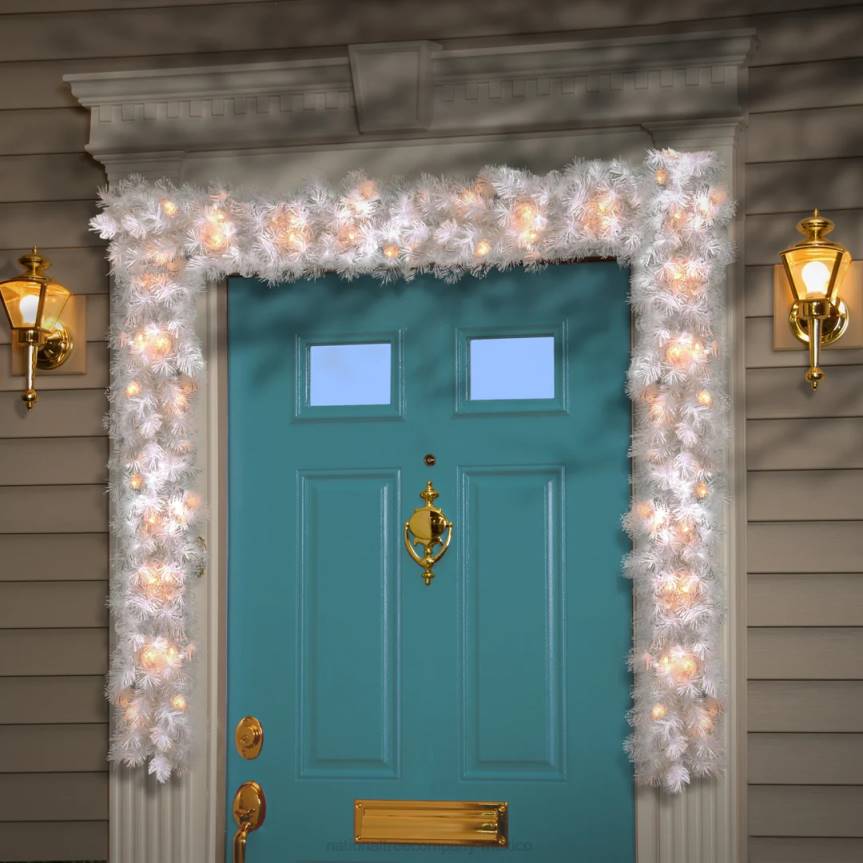 Pre-Lit Artificial Christmas Garland, White, Wispy Willow, White Lights, Plug In, Christmas Collection, 6 Feet National Tree CompanyLBRH403