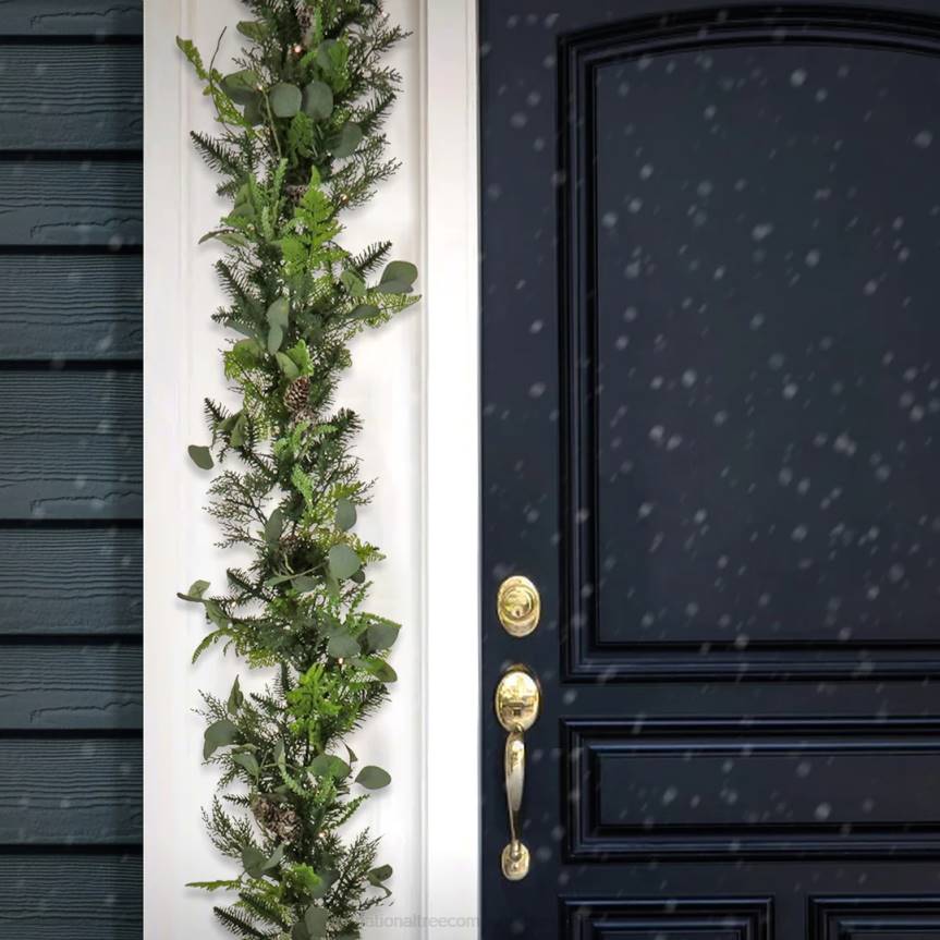 9 ft. HGTV Home Collection Pre-Lit Winter Garden Garland National Tree CompanyLBRH415