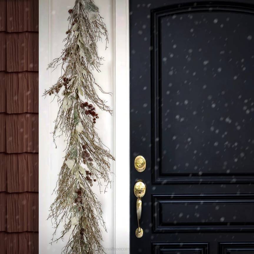 9 ft Pre-Lit Snowy Christmas Garland with Battery Operated LED Lights National Tree CompanyLBRH407