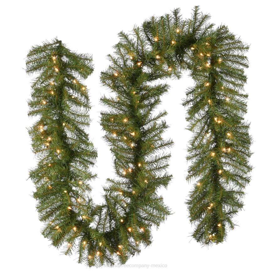 Pre-Lit Artificial Christmas Garland, Green, Norwood Fir, White Lights, Plug In, Christmas Collection, 9 Feet National Tree CompanyLBRH342