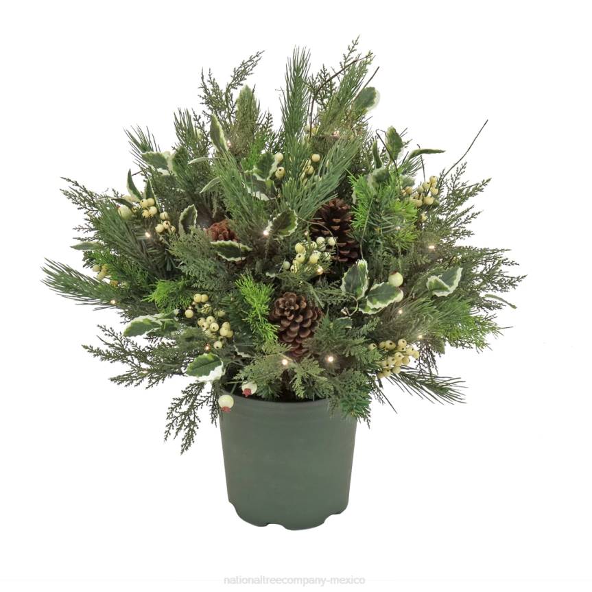 28in HGTV Home Collection Pre-Lit Holly and Berry Planter Filler National Tree CompanyLBRH466