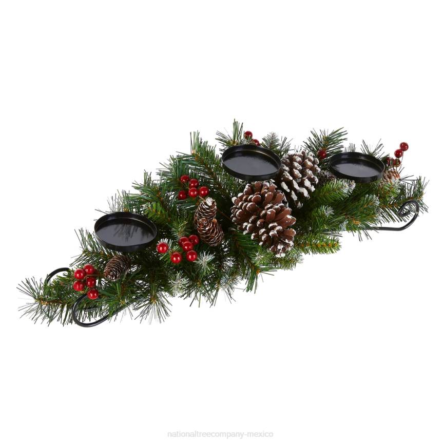 30in. Frosted Berry Centerpiece and Candle Holder National Tree CompanyLBRH455
