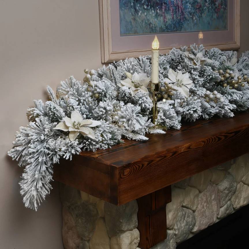 6 ft Frosted Colonial Fir Mantle Swag National Tree CompanyLBRH483