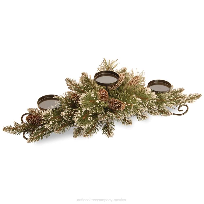 Glittery Bristle Pine Candleholder Centerpieces National Tree CompanyLBRH451