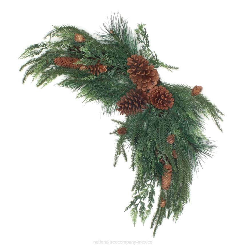 Mixed Pine Christmas Corner Swags with Assorted Pinecones, Set of Two, 26 in National Tree CompanyLBRH469