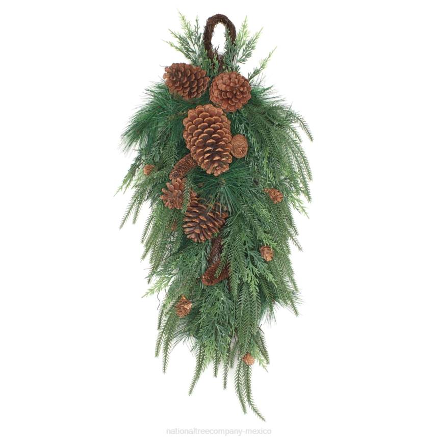 Mixed Pine Christmas Teardrop with Cypress Tips, Pinecones, 32 in National Tree CompanyLBRH488