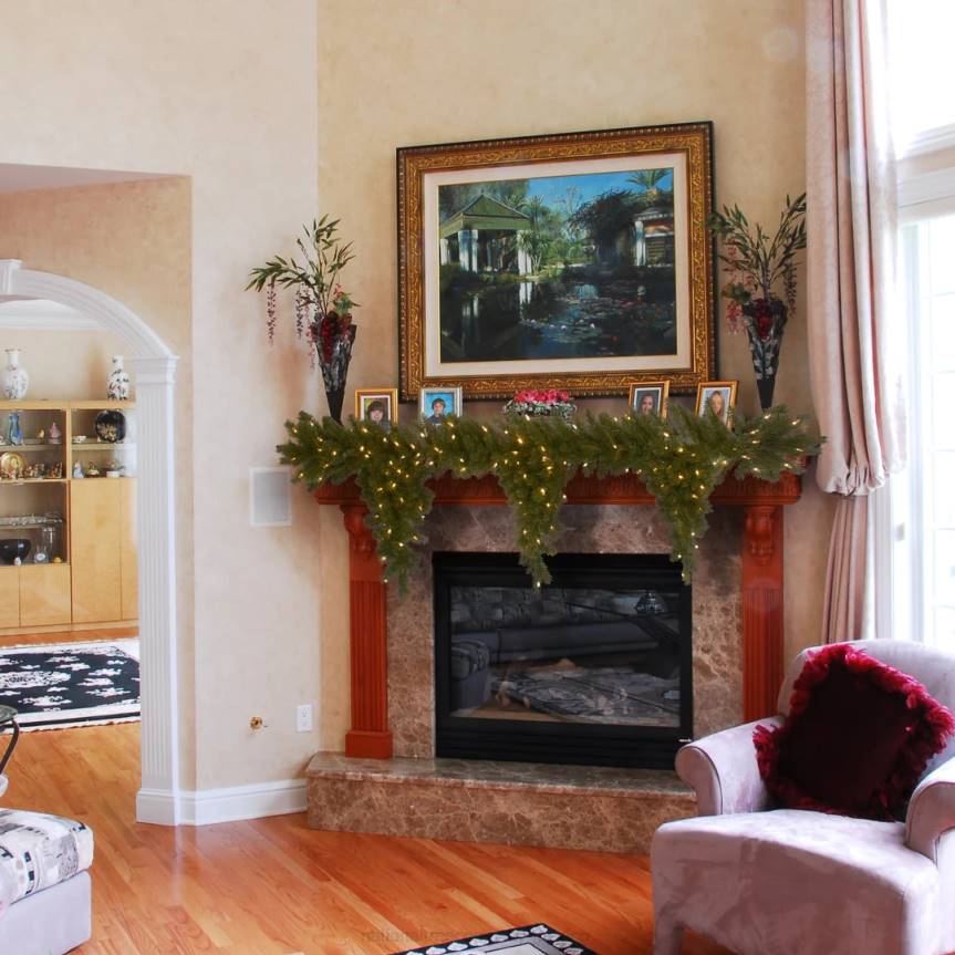 Pre-Lit Artificial Christmas Teardrop Garland, Green, Downswept Douglas Fir, White Lights, Plug In, Christmas Collection, 9 Feet National Tree CompanyLBRH485