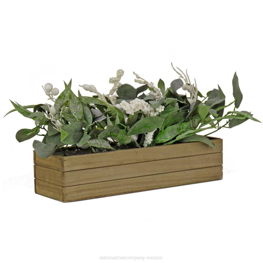 Rectangular Planter Box with Christmas Greenery, White Berries, 22 in National Tree CompanyLBRH491