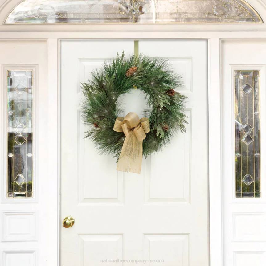 22in HGTV Home Collection Pre-Lit Black Tie Cedar Wreath National Tree CompanyLBRH261