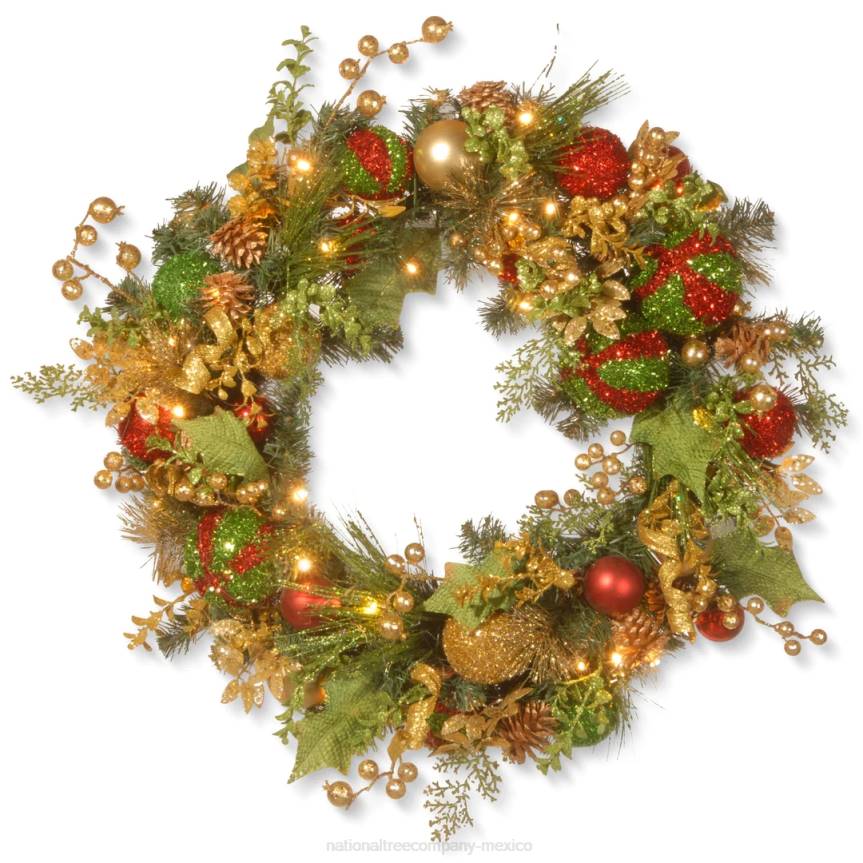 30in Decorated Christmas Wreath with Battery Operated LED Lights National Tree CompanyLBRH236