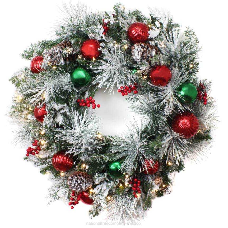 30in General Store Frosted Wreath with LED Lights National Tree CompanyLBRH307