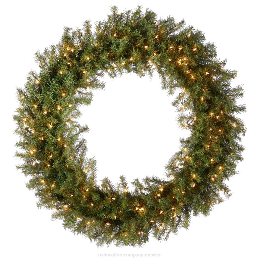 Pre-Lit Artificial Christmas Wreath, Green, Norwood Fir, White Lights, Christmas Collection, 48 Inches National Tree CompanyLBRH230
