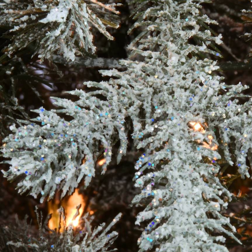 6.5 ft Snowy Morgan Spruce Slim Tree with Clear Lights National Tree CompanyLBRH72