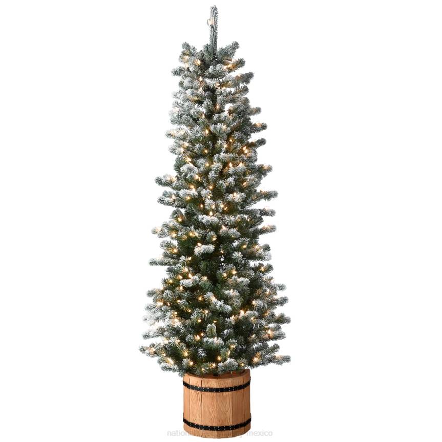 6 ft. Snowy Sheffield Spruce Slim Half Tree with Clear Lights National Tree CompanyLBRH86