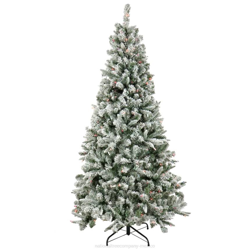 Artificial Snowy Mixed Pine Christmas Tree, Pre-Lit with Multi Incandescent Lights, Plug In, 6.5 ft National Tree CompanyLBRH144