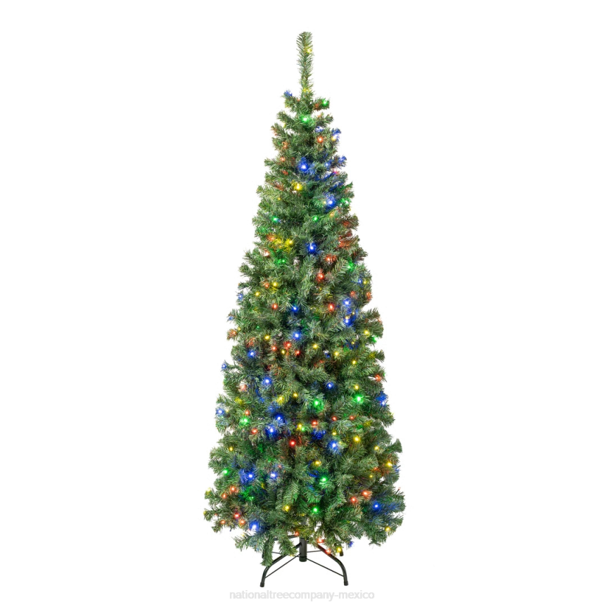 First Traditions Pre-Lit Artificial Linden Spruce Christmas Tree, Multicolor LED Lights, Plug In, 6 ft National Tree CompanyLBRH32