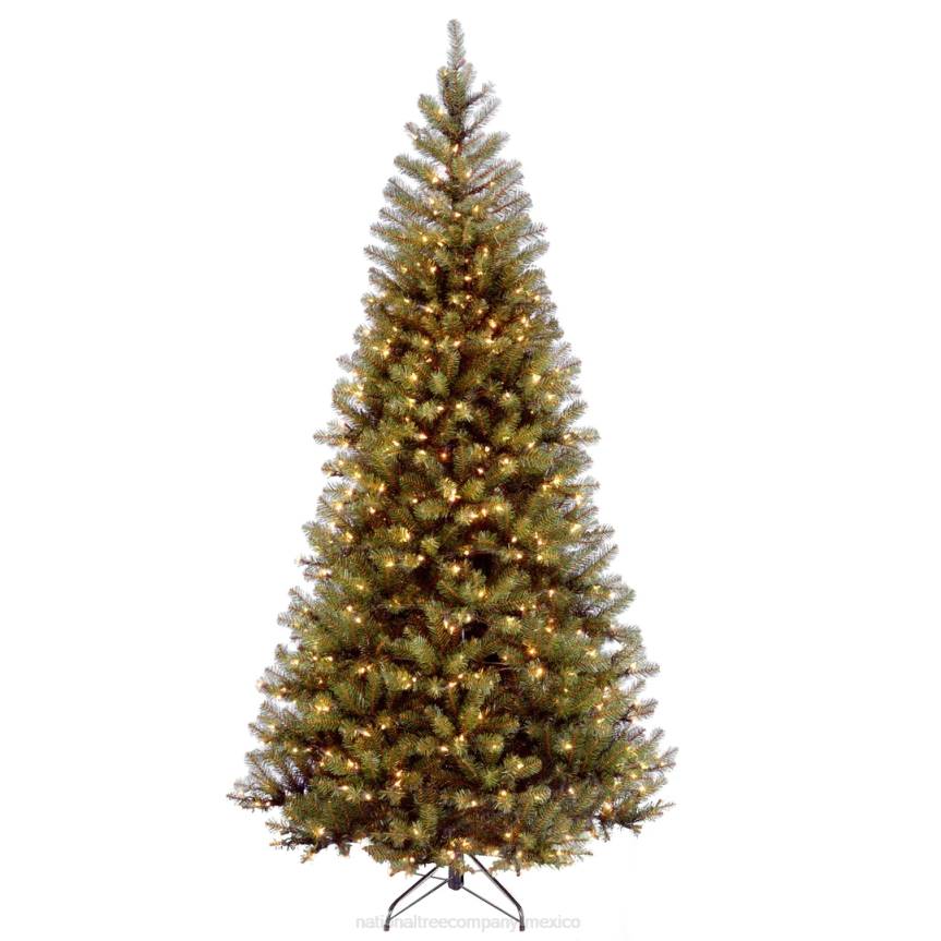Pre-Lit Artificial Slim Christmas Tree, Green, Aspen Spruce, White Lights, Includes Stand, 6 Feet National Tree CompanyLBRH110