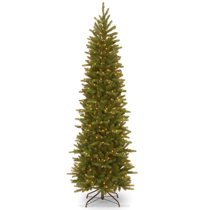 Pre-Lit 'Feel Real' Artificial Slim Christmas Tree, Grande Fir, Green, White Lights, Includes Stand, 6.5 Feet National Tree CompanyLBRH22