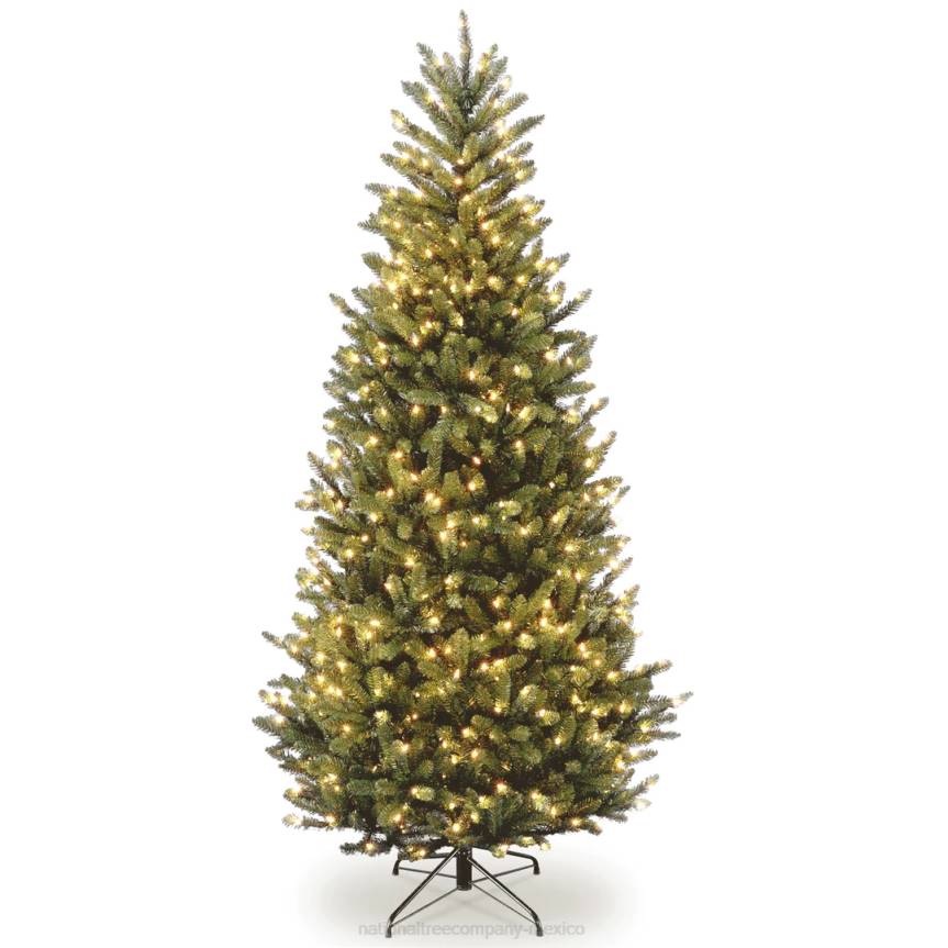 Pre-Lit 'Feel Real' Artificial Slim Christmas Tree, Green, Natural Fraser Fir, White Lights, Includes Stand, 6.5 Feet National Tree CompanyLBRH54