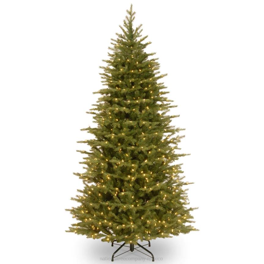 Pre-Lit 'Feel Real' Artificial Slim Christmas Tree, Green, Nordic Spruce, White Lights, Includes Stand, 6.5 feet National Tree CompanyLBRH122