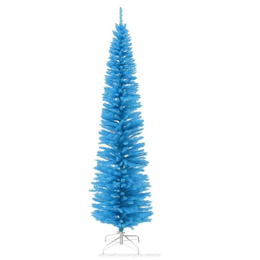 7.5 Feet Slim Light Blue Christmas Tree with White Stand National Tree CompanyLBRH81