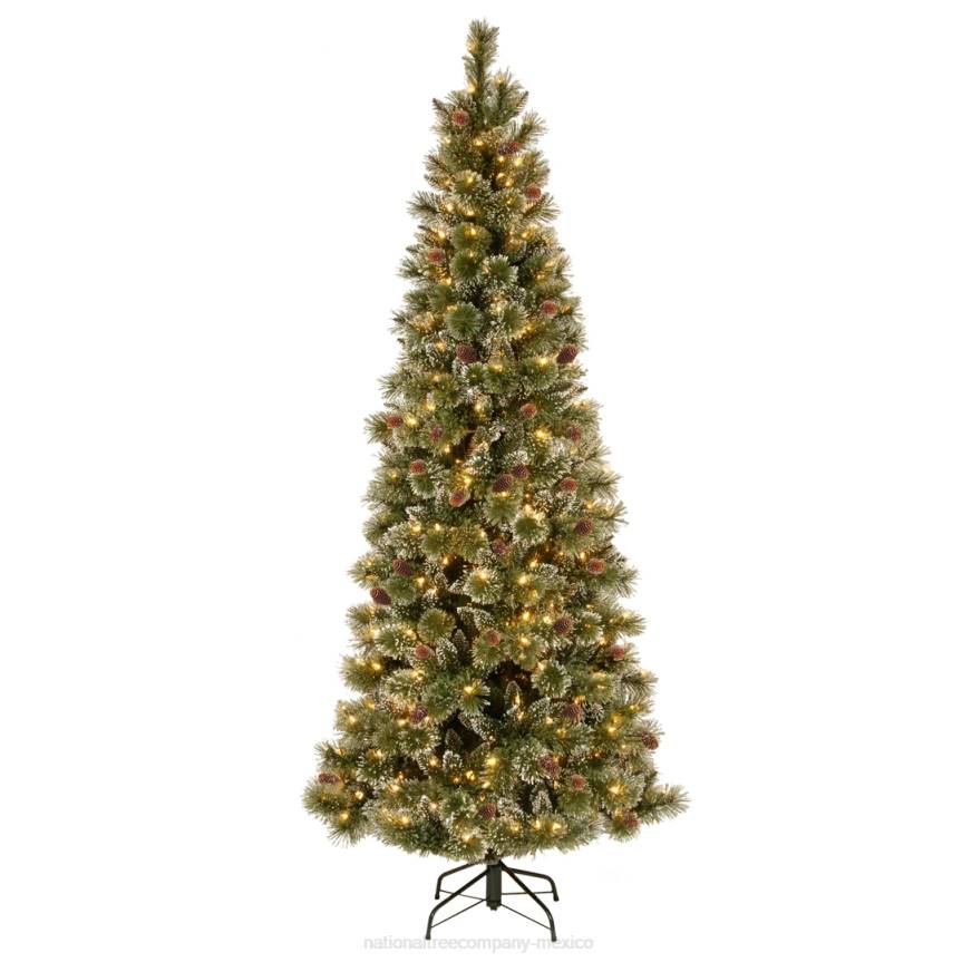 7.5 ft Glittery Bristle Pine Slim Tree with Dual Color LED Lights National Tree CompanyLBRH29
