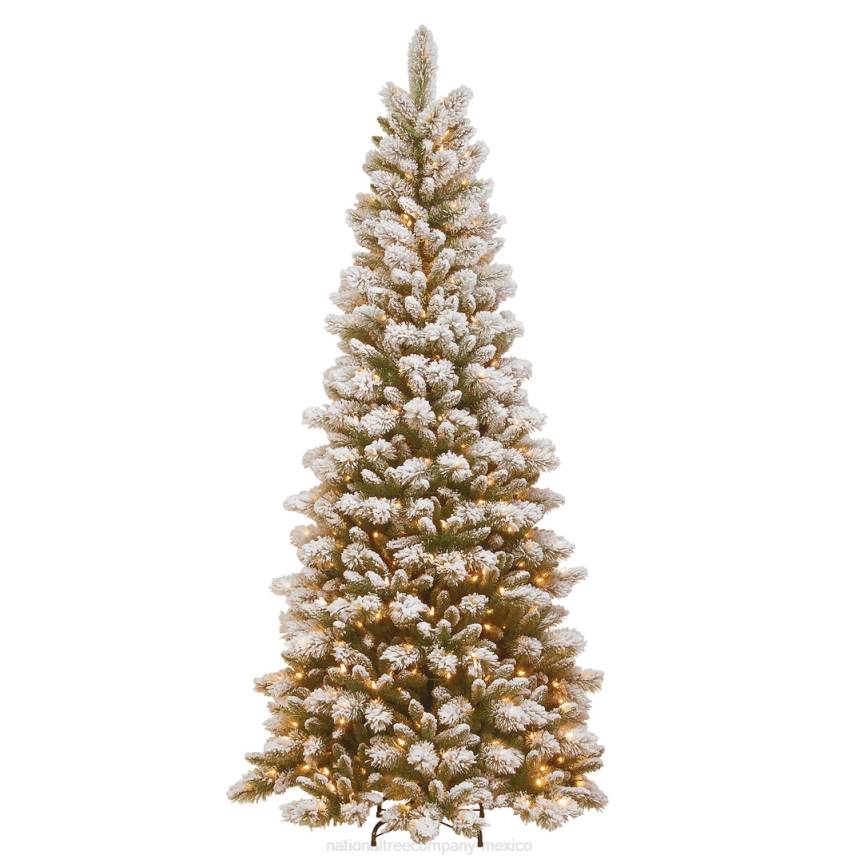 7.5 ft. Snowy Westwood Slim Pine Tree with Clear Lights National Tree CompanyLBRH103