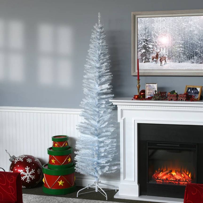 Artificial Christmas Tree, White Tinsel, Includes Stand, 7 feet National Tree CompanyLBRH196