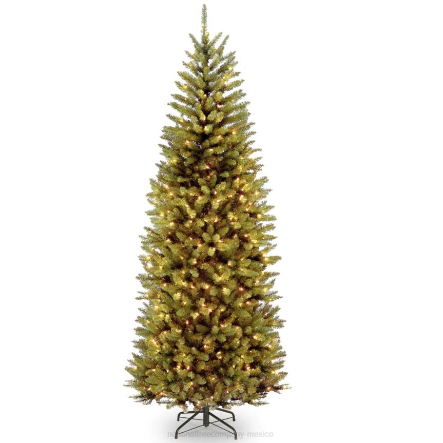 Artificial Pre-Lit Slim Christmas Tree, Green, Kingswood Fir, Dual Color LED Lights, Includes Stand, 7.5 Feet National Tree CompanyLBRH119