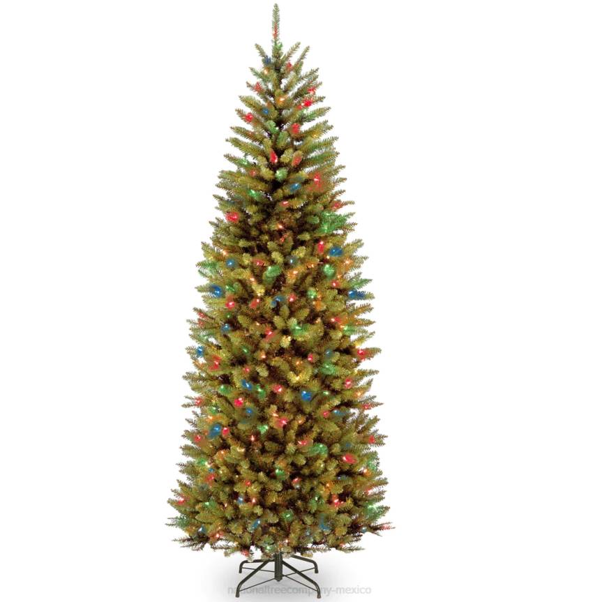 Artificial Pre-Lit Slim Christmas Tree, Green, Kingswood Fir, Dual Color LED Lights, Includes Stand, 7.5 Feet National Tree CompanyLBRH119